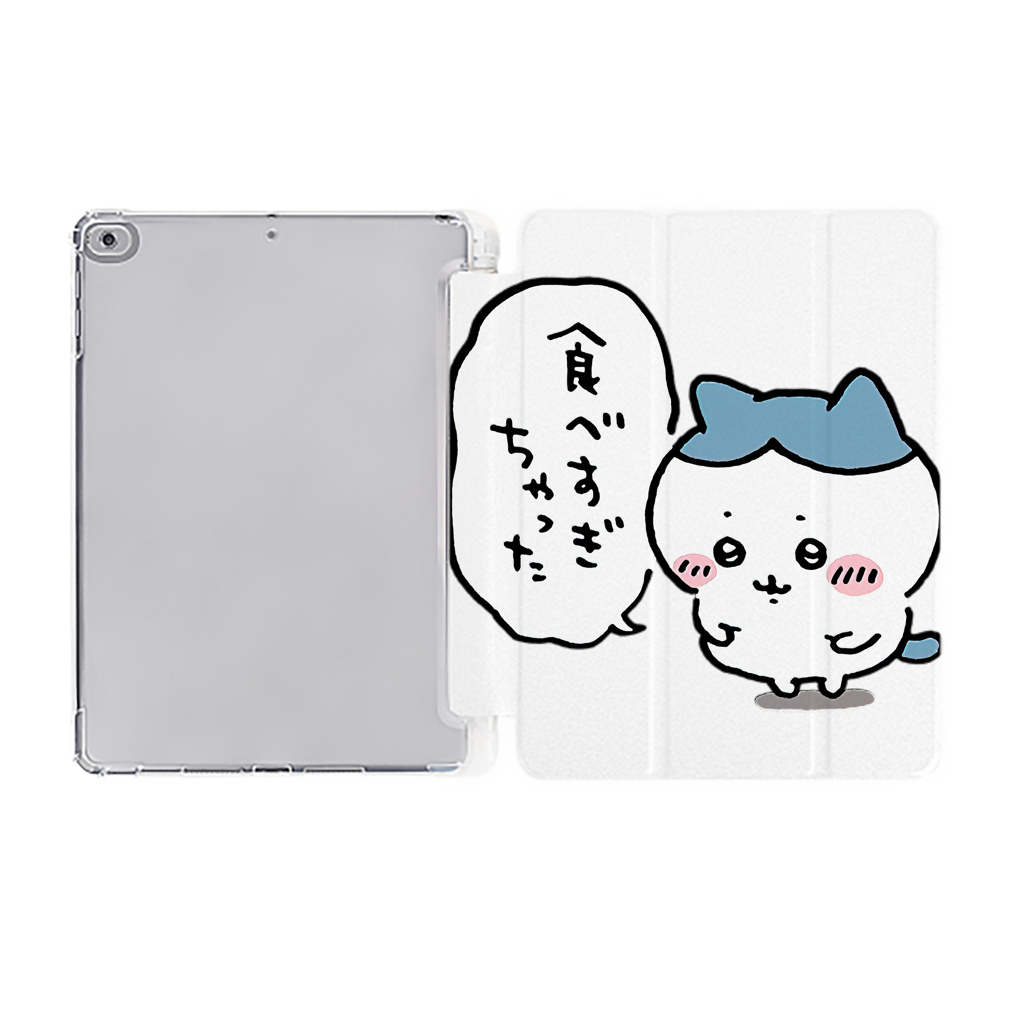（画像用） ちいかわ ハチワレ Chii-kawa hachiware IPad ケース ペン収納付き 三つ折りスタンド PUレザー×シリコン 対応機種9.5/10.5/10.9インチ